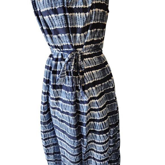 NWT Michael Kors Women's Striped Off-Shoulder Chambray Maxi Dress - Picture 5 of 6